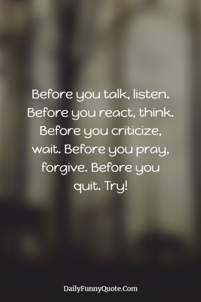 before you talk listen